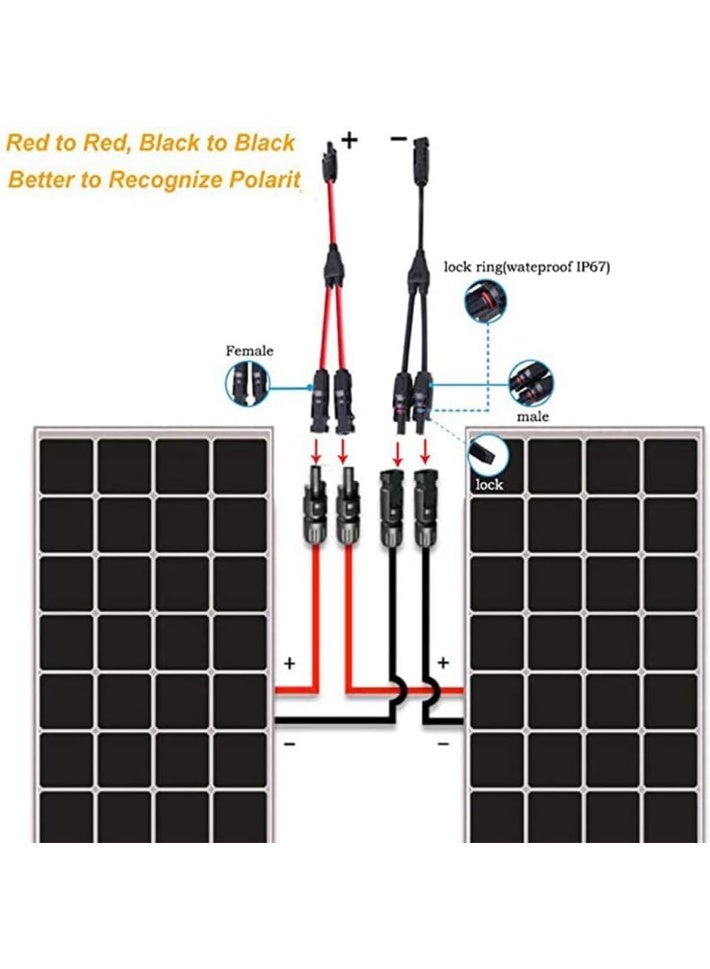 2PCS Y Branch Parallel Connector Solar Branch Adapter, Y Photovoltaic Connector Solar Panel Connectors - Image 2